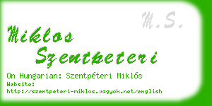 miklos szentpeteri business card